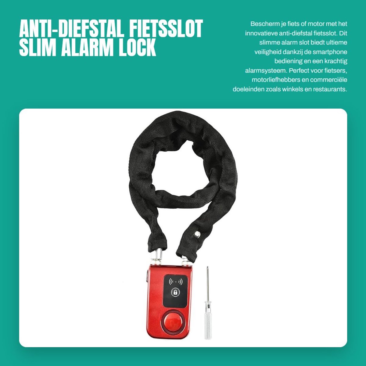 Dailygoods- Fietsslot met Alarmfunctie - Vouwslot - Anti-diefstal - Waterdicht - Duurzaam - ABS-kunststof en Koper - Fietsalarm