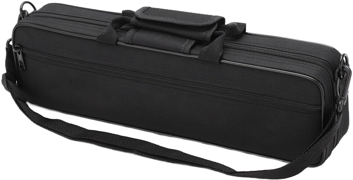 Dailygoods- Fluitkoffer Hoogwaardig Oxford Stof - Draagtas - Verstelbare Schouderband - 16-Holes Fluit - Accessoire Opbergruimte - Schokbestendig - Fluittas