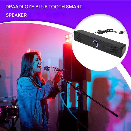 Soundbar Luidsprekers - Draadloos Geluidssysteem - Verbeterd Film Geluid - Diepe Bas Weergave - 29.6 cm Lengte - Zwart — afbeelding 5