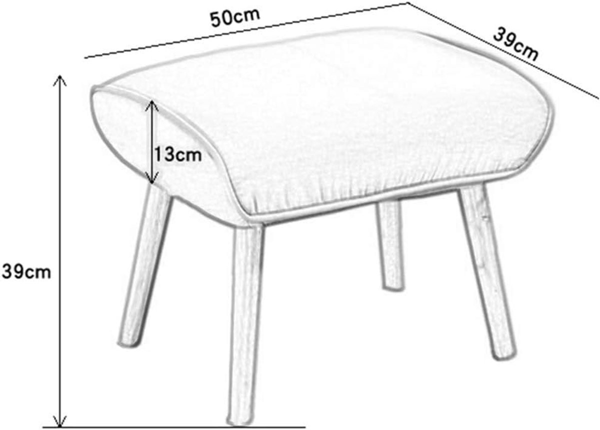 Voetenbankje Ottoman - Krukje Opstapje - Schoenen Wisselen - Linnen Materiaal - 50x39x39cm - Geel