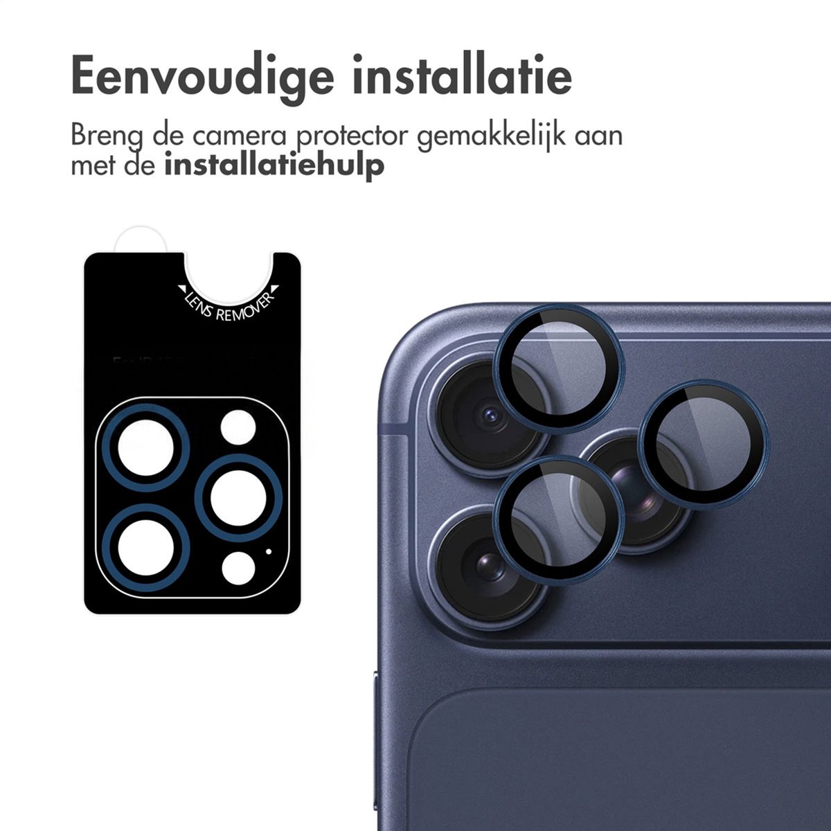 imoshion Camera Lens Protector - Geschikt voor Apple iPhone 17 Pro Max / 17 Pro - 2 Pack - Dark Blue — cadeau in Cadeau-ideeën - foto 5