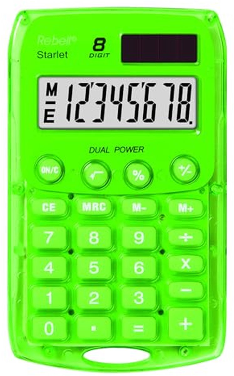 Rekenmachine - Zakrekenmachine - Dagelijkse Berekeningen - Dual Power - 8 Cijfers - Groen