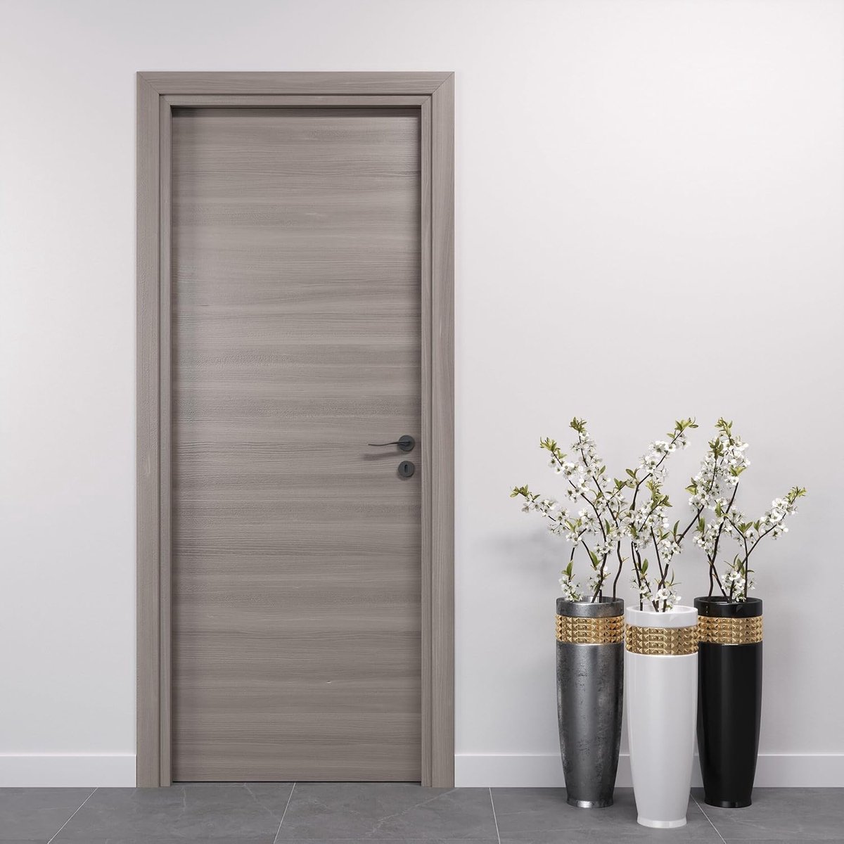 Binnendeuren Laminaat - Houten Deuren - Ruimte Afscheiden - Waterafstotend Frame - 80 x 210 cm - Grijs Eiken