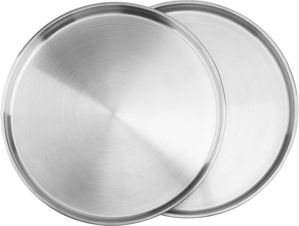 Ronde Pizzaplaten - Bakplaten Pizza - Pizza Bakken - Vaatwasserbestendig - 30 cm - Zilver