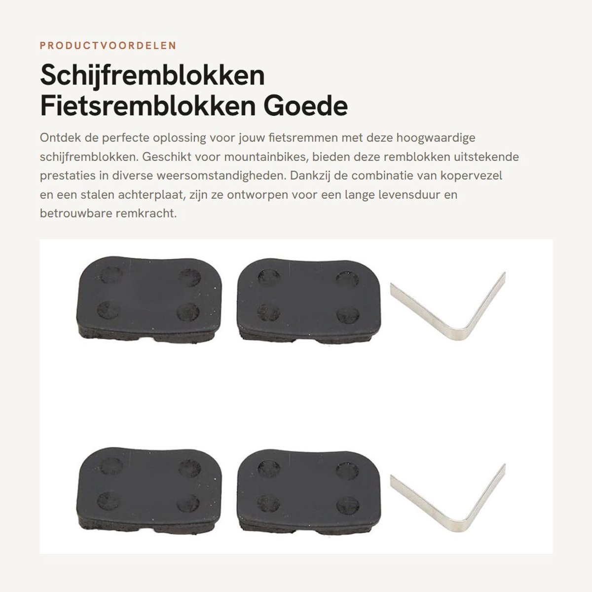 Dailygoods- Schijfremblokken Goede Warmteafvoer - Remblokken Fiets - Remblokken Mountainbike - Waterdicht - Geluidsarm - Hoogwaardige Kopervezel