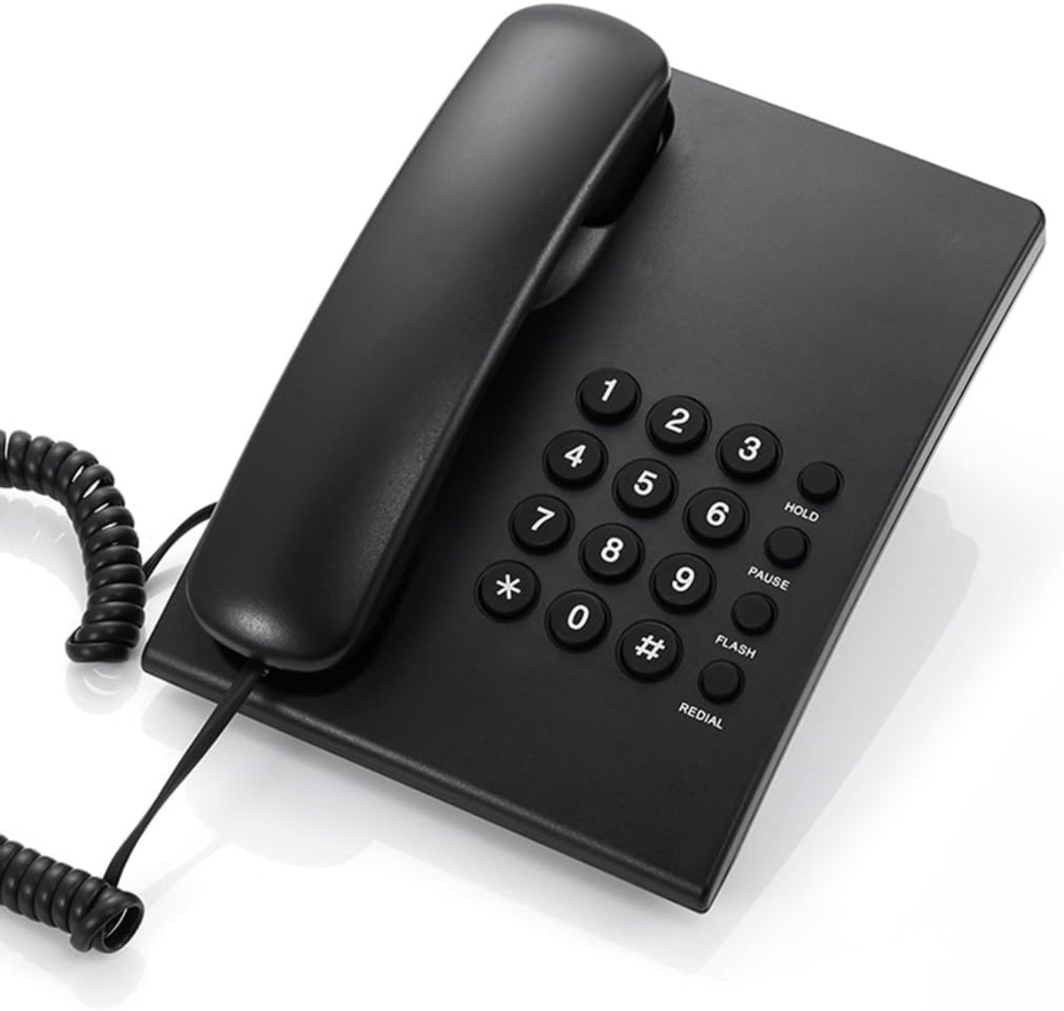 Vaste Telefoon - Bedrade Telefoon - Thuis Kantoor - Ruisonderdrukkende Microfoon - 21 x 19 cm - Zwart