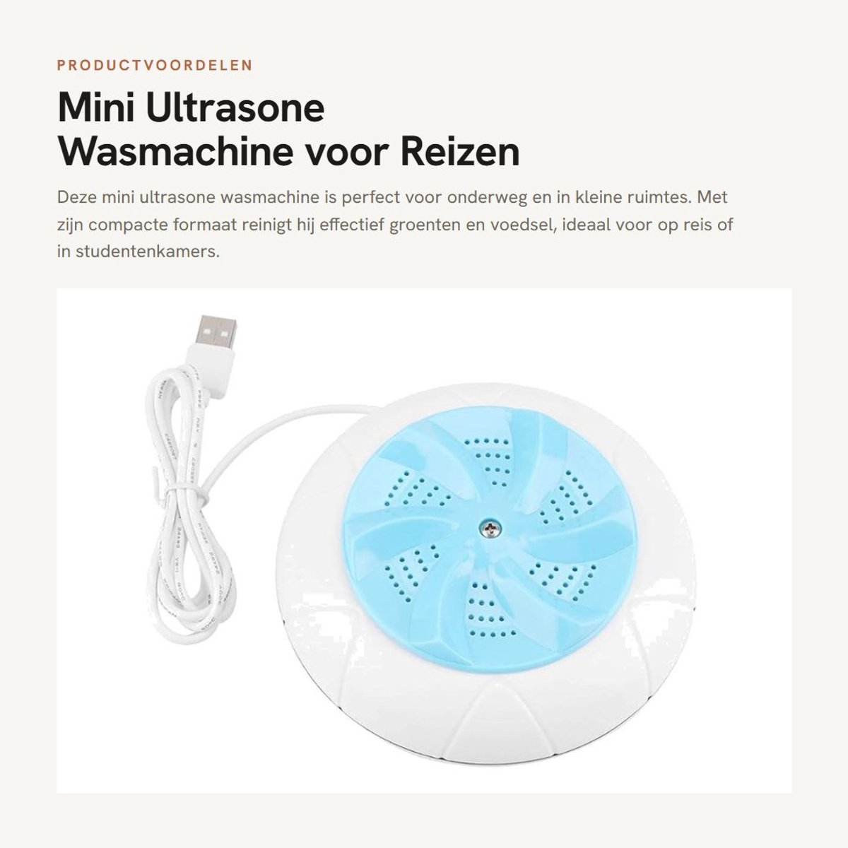Dailygoods- Wasmachine Draagbaar - Mini Ultrasone Wasmachine - Huishoudelijke Reiniger - Voedsel/Groente Reiniger - USB-Voeding - 10W Vermogen - Miniwasmachine