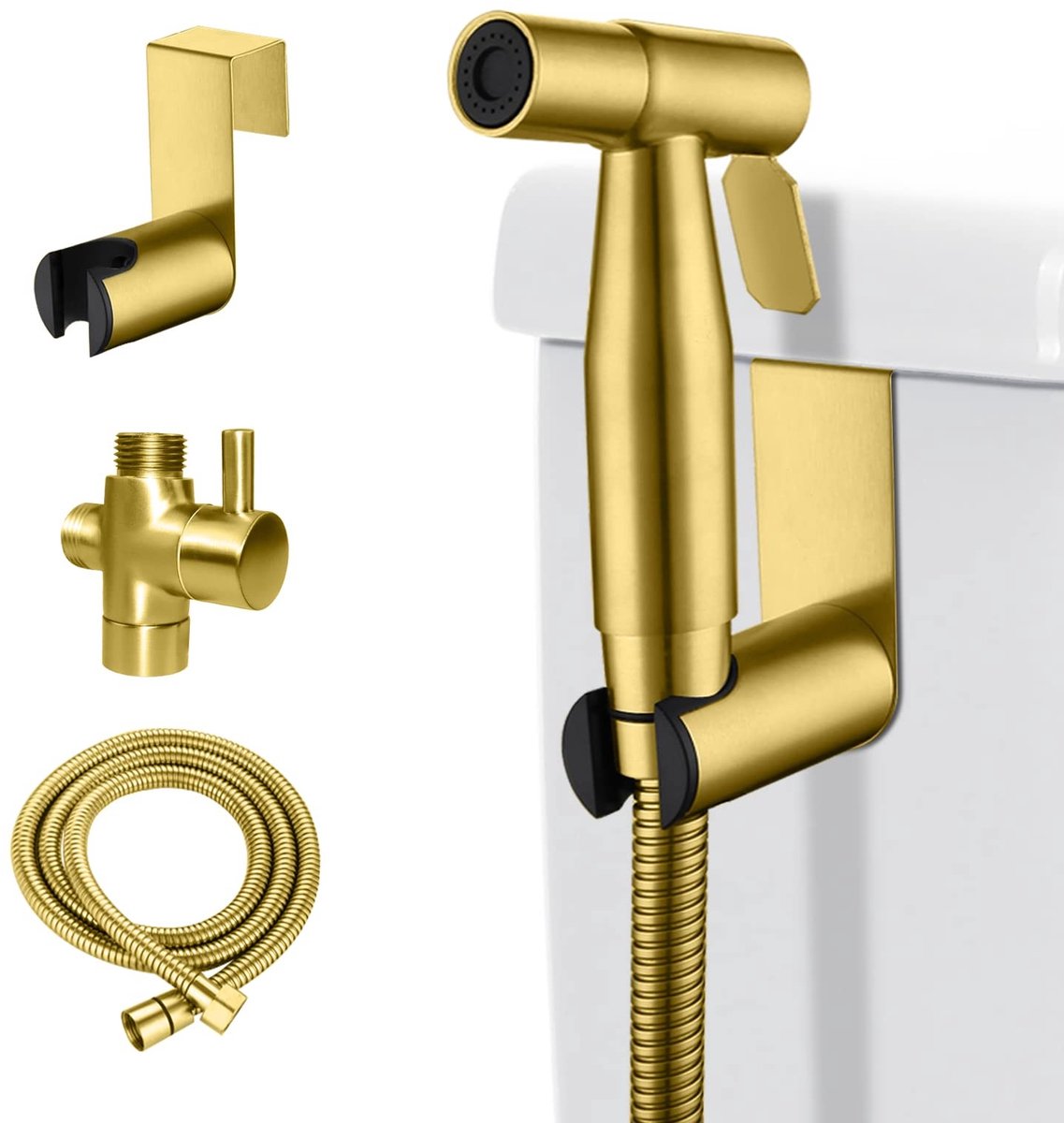 Solidchoice- Bidet Sproeiset Hoogwaardig Roestvrij Staal - Handsproeier - Wc-bevestiging - Hygiëne - Persoonlijke Verzorging - Stijlvol Ontwerp - Wc-sproeier