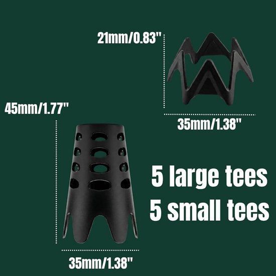 Golf Tees - Trainingsaccessoires - Golf Oefenen - Herbruikbaar en Stabiel - 1 Set - Zwart van GOLF — afbeelding 2