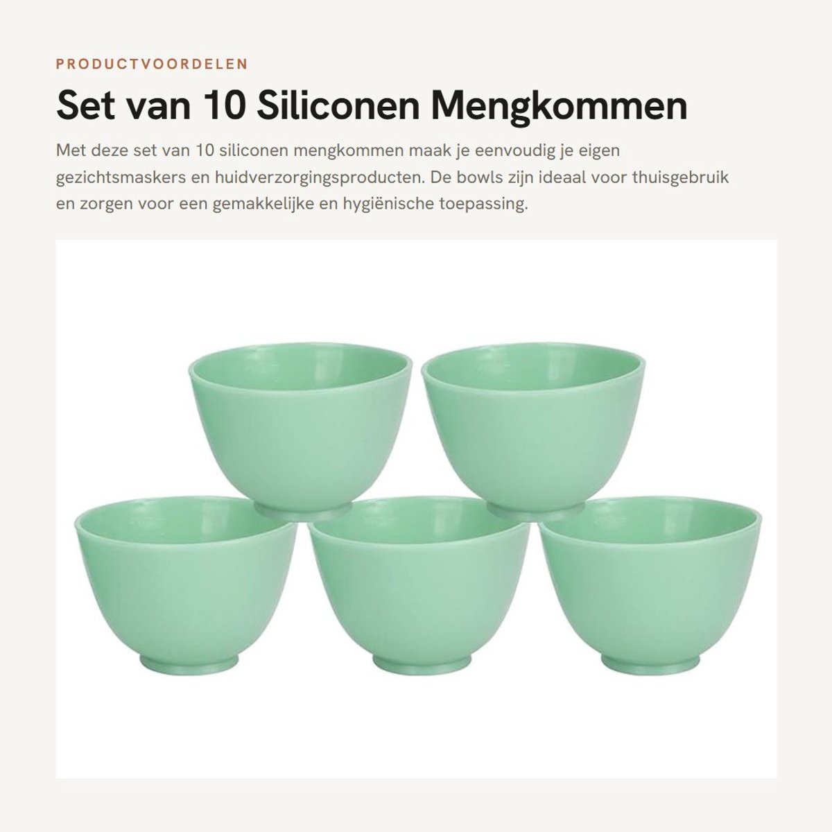 Dailygoods- Mengkom 10 Stuks - Siliconen Kom - DIY Gezichtsmasker - Huidverzorging - Multifunctioneel - Gezond Leven - Beautykom