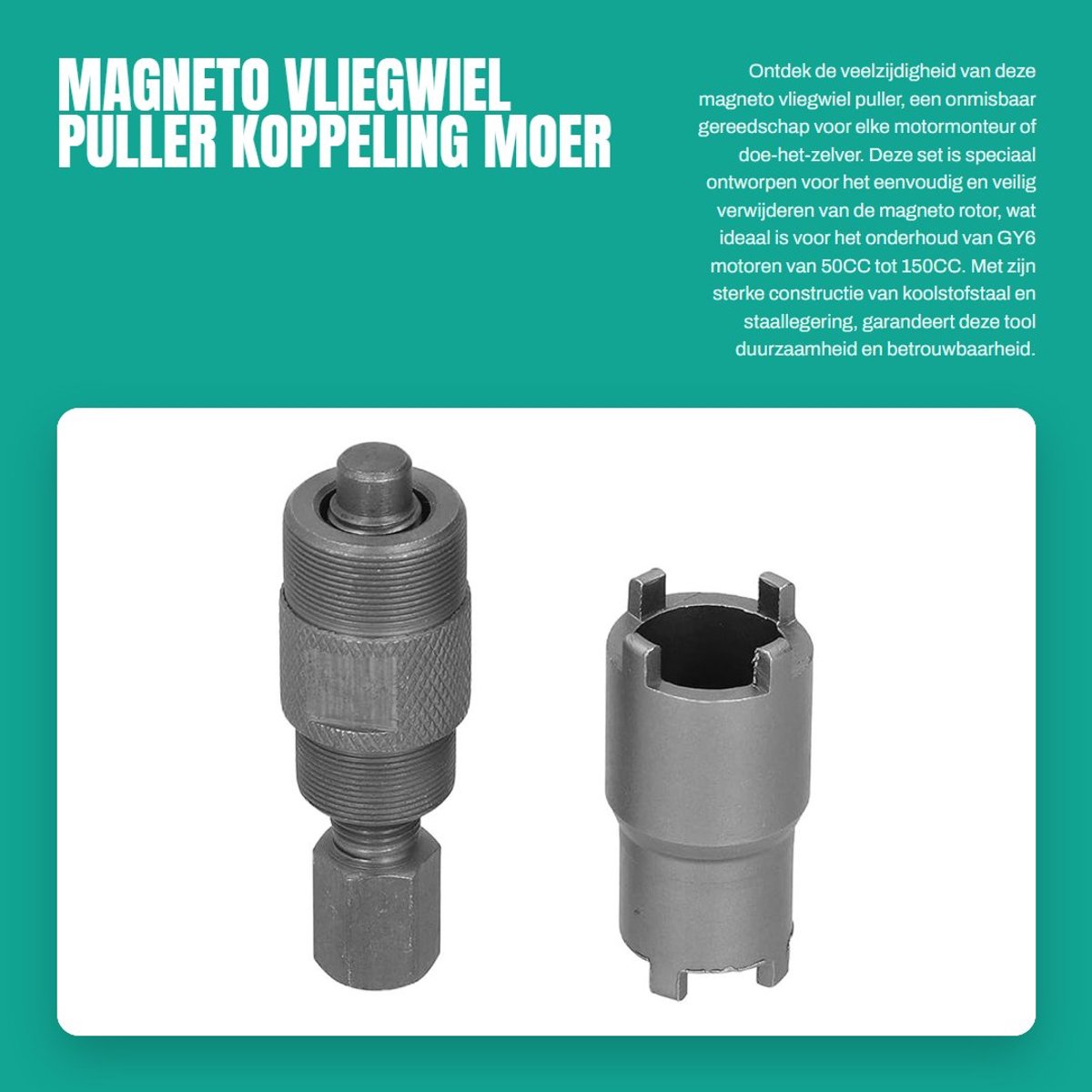 Dailygoods- Vliegwiel Puller Magneto - 24mm/27mm Vliegwieltrekker - Koppelingsslot 20mm/24mm - Koolstofstaal - Voor GY6 50CC/125CC/150CC - Motorfiets Gereedschap