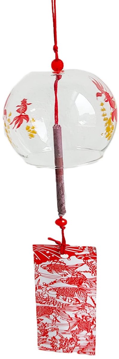 Dailygoods- Windgong Goudvis - Decoratie Voor Huis - Hangende Windgong - Hoogwaardig Borosilicaatglas - Slijtvast - Eenvoudige Reiniging