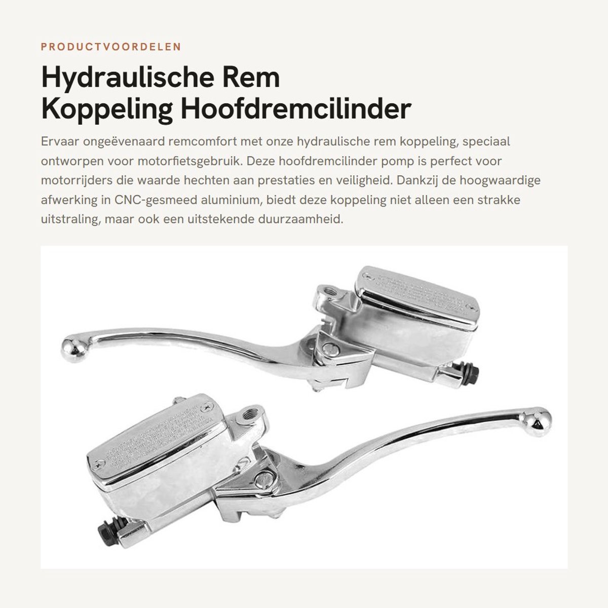 Dailygoods - Hydraulische Rem Koppeling - Hoofdremcilinder Pomp - Universeel voor Motorfiets - 7/8in Stuur - Hoogwaardige Kwaliteit - Geschikt voor al...