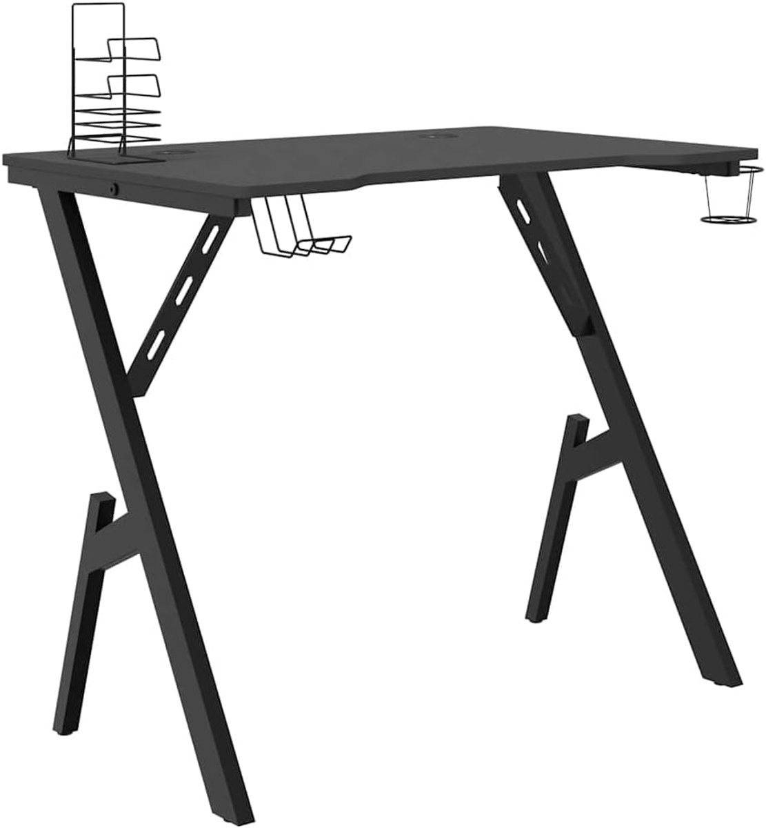 Bureau met Y-frame - Werkstation - Gaming en werk - Geïntegreerde opbergruimte - 90 x 60 x 75 cm