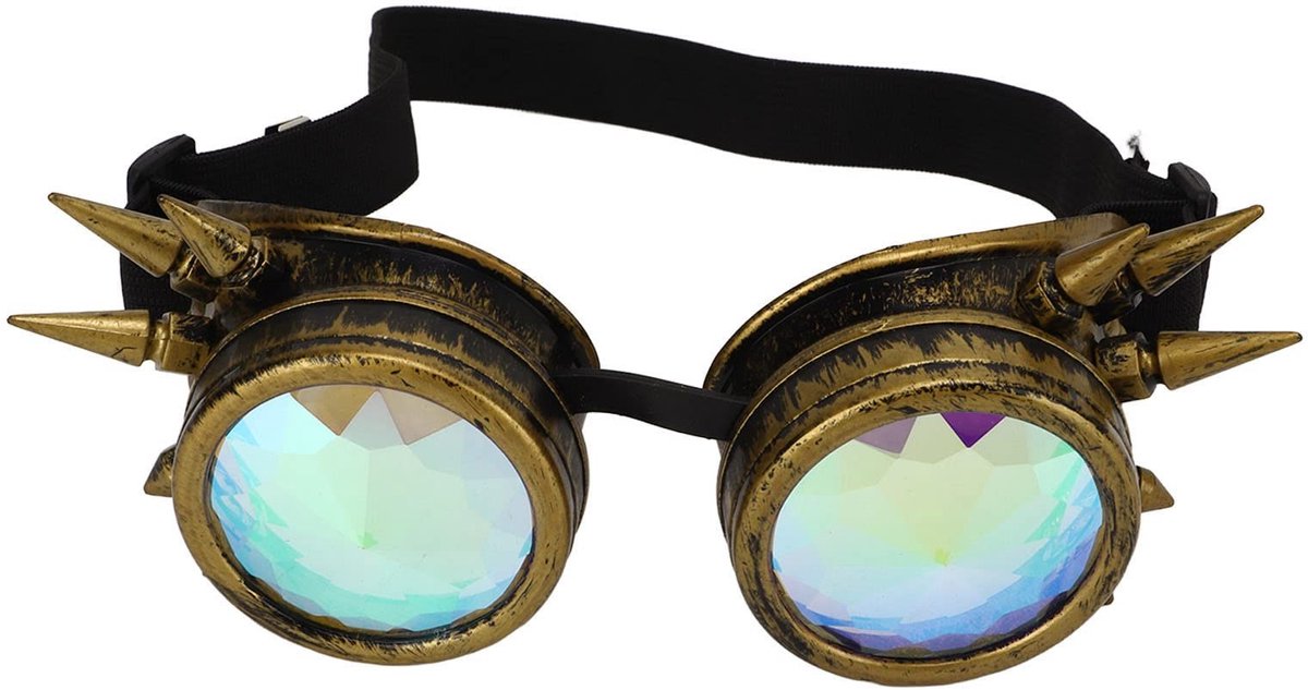Caleidoscoopbril - Steampunk-bril - Verstelbare Gesp - Universele Rainbow Rave - Vintage Decoratie - Feest - Geschikt voor Halloween
