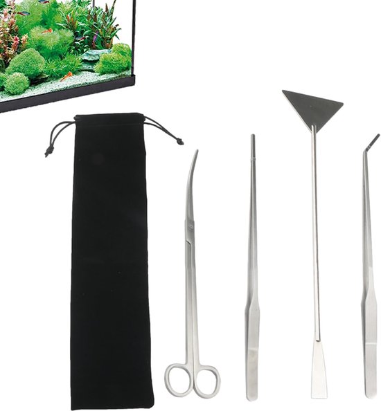 Terrarium Gereedschap Set - Aquarium Tools - Planten Onderhoud - Roestvrij Staal - 30 cm - Zilver — afbeelding 5