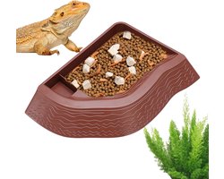 Schildpad Waterbak - Voerbak Reptiel - Terrarium Inrichting - Dubbele Laag Scheiding - 28x20x4 cm - Enkel