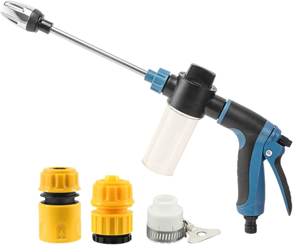 Draagbaar Waterpistool - Hogedruk Reiniger - Voertuigen Reinigen - Draadloos Oplaadbaar - 268 cm - Blauw