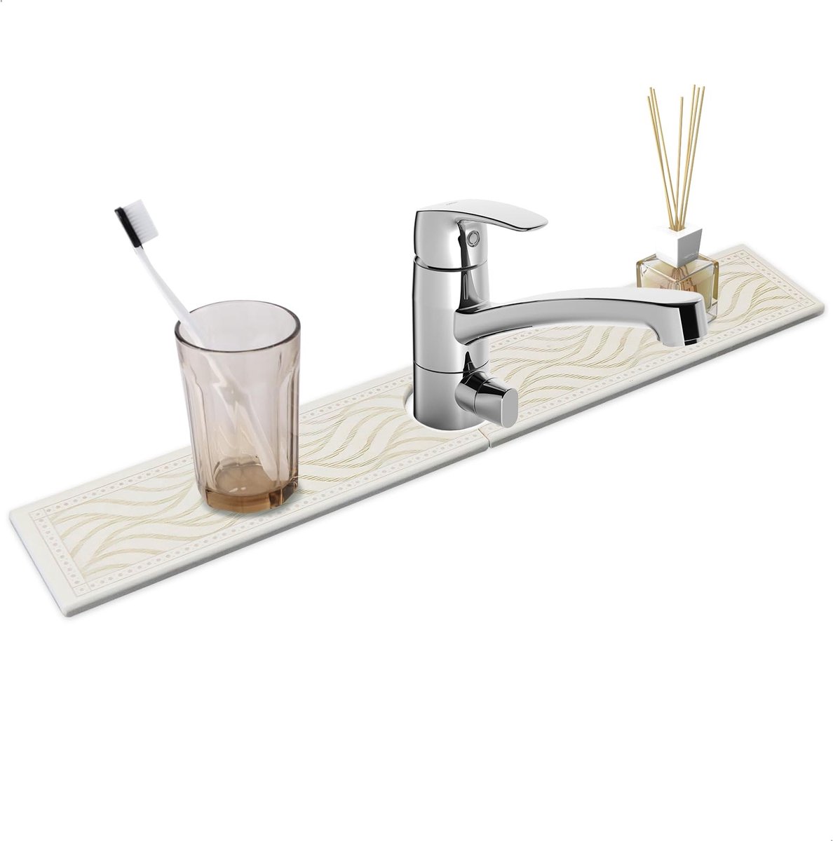 Dailygoods- Afdruipmat Waterdicht - Kraanmat - Gootsteenmat - Afdruipmat voor Afwas - Diatomeeënaarde - 60 x 10 cm - Druppelvanger