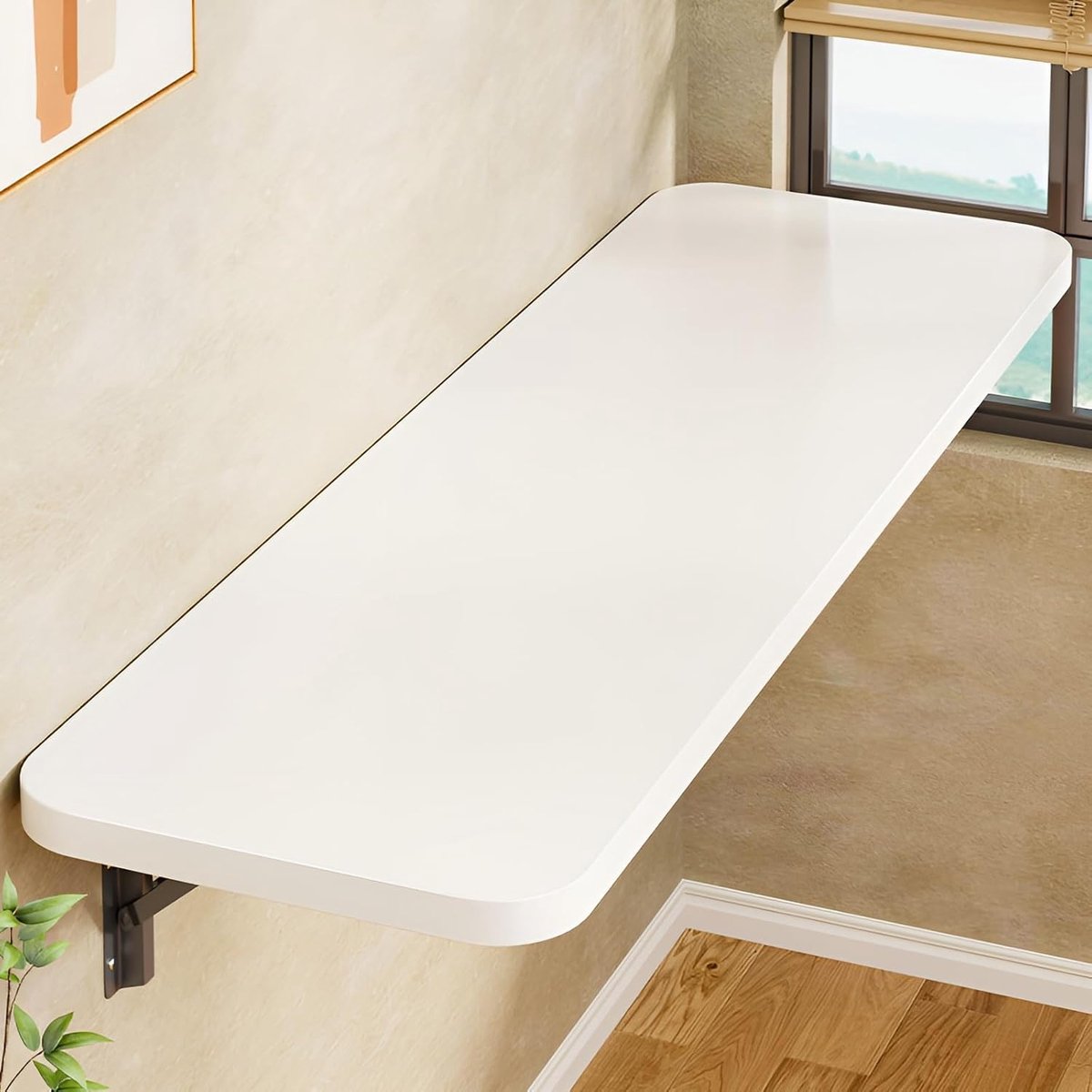 Klaptafel - Wandbureau - Ruimtebesparing - Driehoekige Structuur - 80x40 cm - Wit