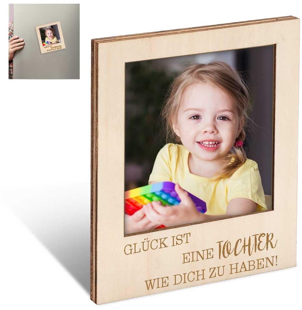 Dailygoods - Magnetisch cadeau voor meisjes, fotolijst 3 x 3 inch, geluk is om een dochter zoals jij te hebben, moeder, cadeau voor, gepersonaliseerde geschenken, koelkastmagneet