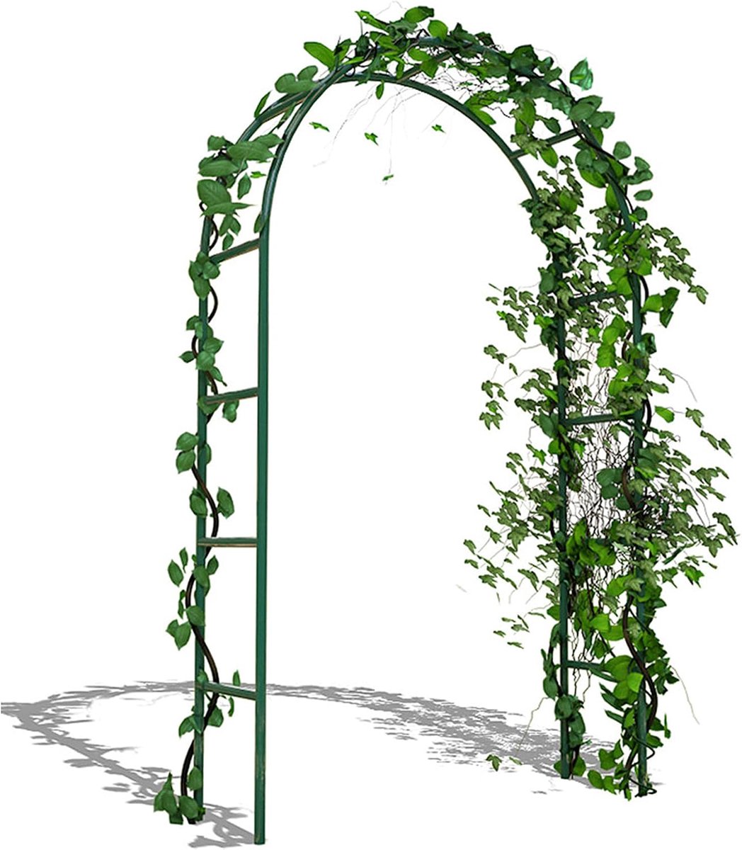 Metalen Tuinboog - Decoratieve boog - Tuin Decoratie - Voor Klimplanten - 240x140 cm - Wit