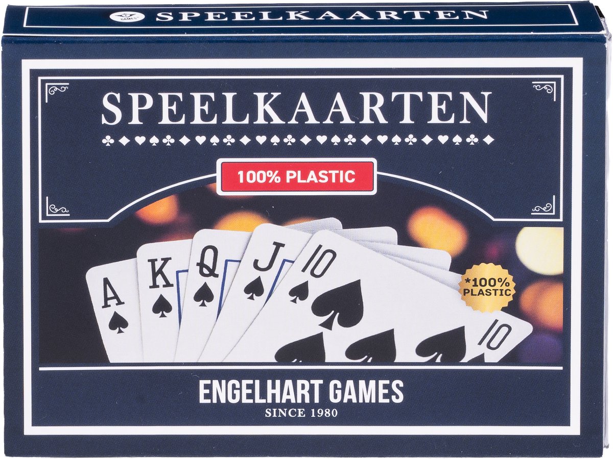 Longfield Speelkaarten 100% Plastic – 2 Sets in Kunststof Doosje – 4 Indexen – Duurzaam Kaartspel voor Gezelschapsspellen & Familiespel - Engelhart