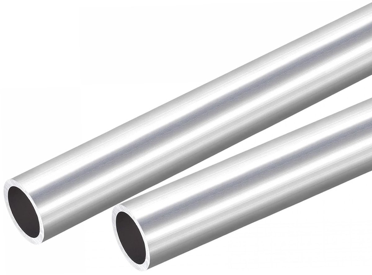 Dailygoods- Aluminium Buizen 6063 - 2 Naadloze Buizen - 28mm Buitendiameter - 24mm Binnendiameter - 300mm Lengte - Duurzaam en Corrosiebestendig - Aluminium Buis