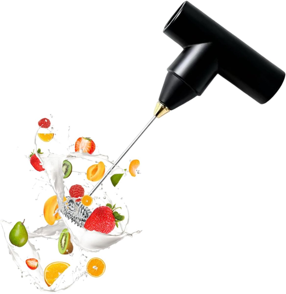 Elektrische Handmixer - Draadloze Opschuimer - Keuken Assistent - Snel en Regelmatig - 23 cm - Zwart