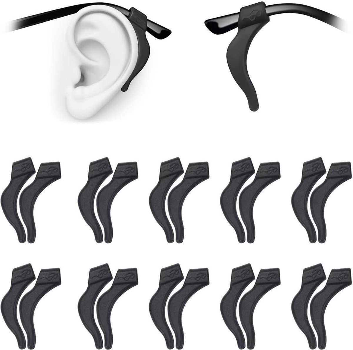 Dailygoods- Brilhouder 20 Stuks - Siliconen - Antislip - Haken - Voor