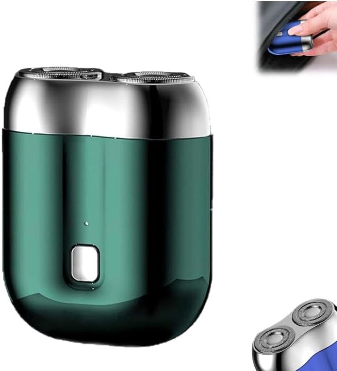 Mini Elektrisch Scheerapparaat - Pocket Scheerapparaat - Glad Scheren - Dubbele Ring Cutter - Compact Formaat - Metaal