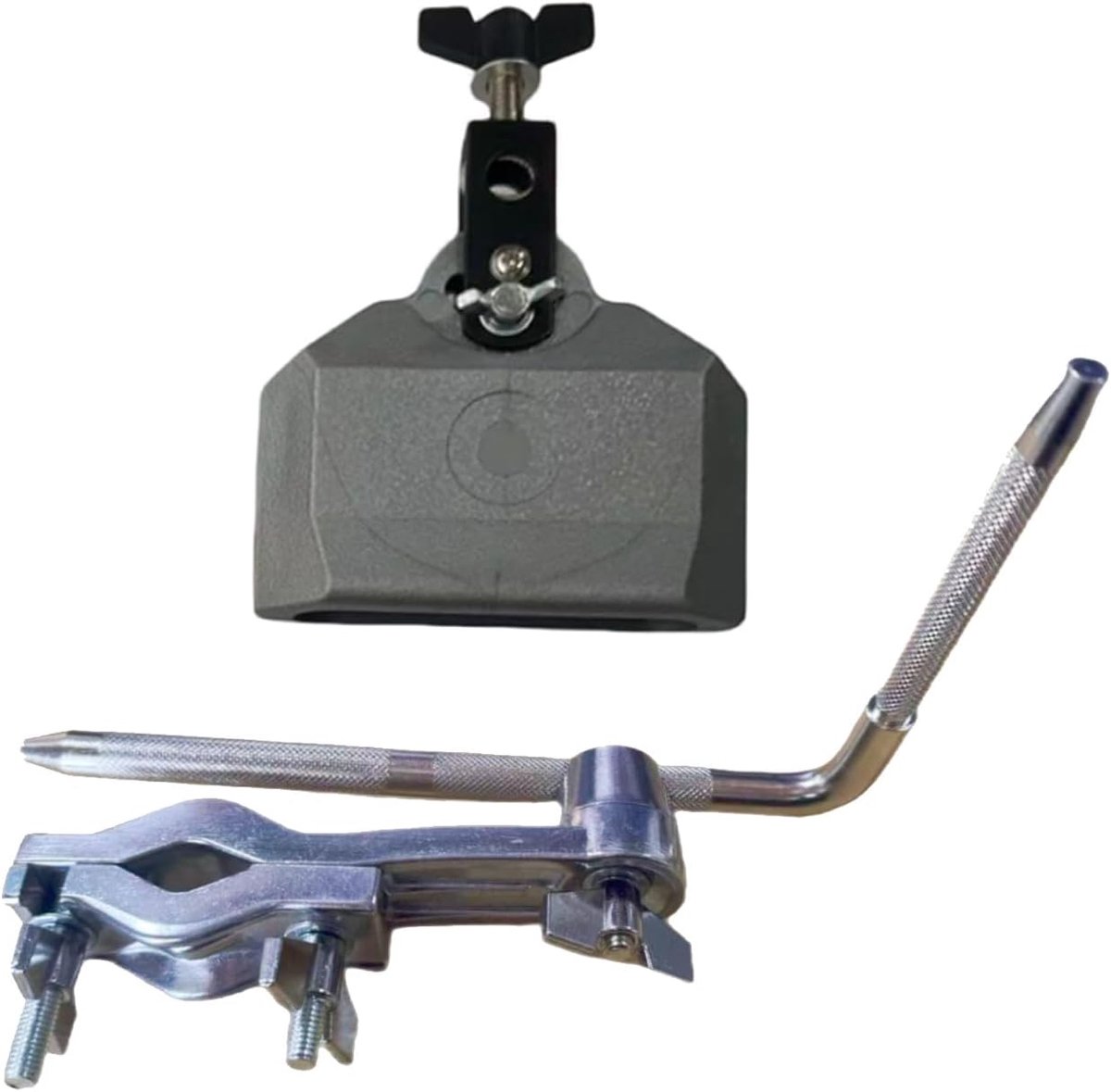 Percussie Montage Beugel - Koebel Houder Klem - Drumstel Uitbreiding - Verstelbare Klemstructuur - 15.5 cm x 8.0 cm - Grijs