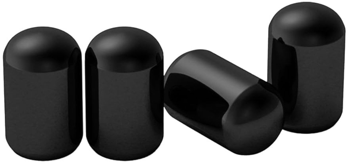Dailygoods- Ventieldoppen Aluminium - Universele Ventieldoppen - Beschermende Accessoires - 10,5 x 16 mm - Zwart - Lichtgewicht en Duurzaam - Ventieldop