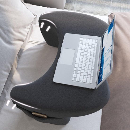 Dailygoods- Gaming Kussen Memory Foam - Multifunctioneel - Anti-slip - Arm- en Beenondersteuning - Zachte Sweatstof - Optimale Comfort - Laptophouder van Dailygoods — afbeelding 3