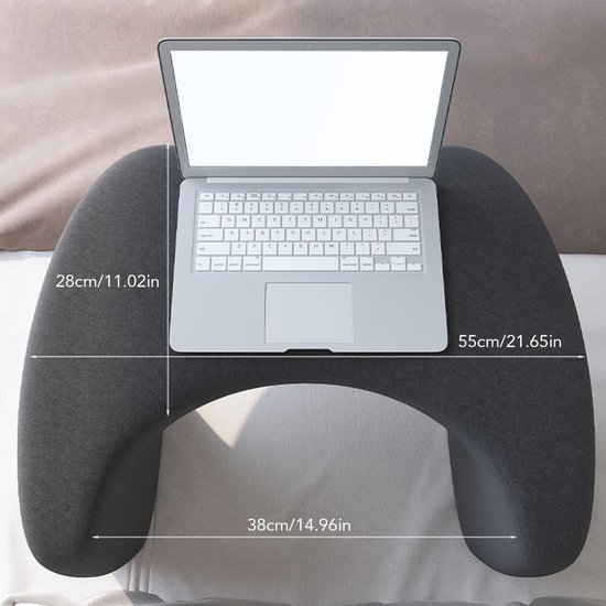 Dailygoods- Gaming Kussen Memory Foam - Multifunctioneel - Anti-slip - Arm- en Beenondersteuning - Zachte Sweatstof - Optimale Comfort - Laptophouder van Dailygoods — afbeelding 2