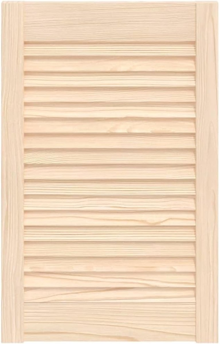 Houten Louvredeur - Binnendeur Lamellen - Ventilatie Verbeteren - Massief Vurenhout - 61.5x39.5 cm - Bruin