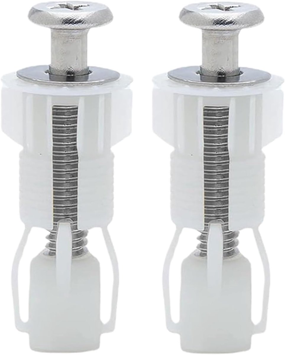Toiletbril Schroeven - Reparatieset Bevestiging - Badkamer Onderhoud - Roestvrij Staal Nylon - 45 cm - Grijs