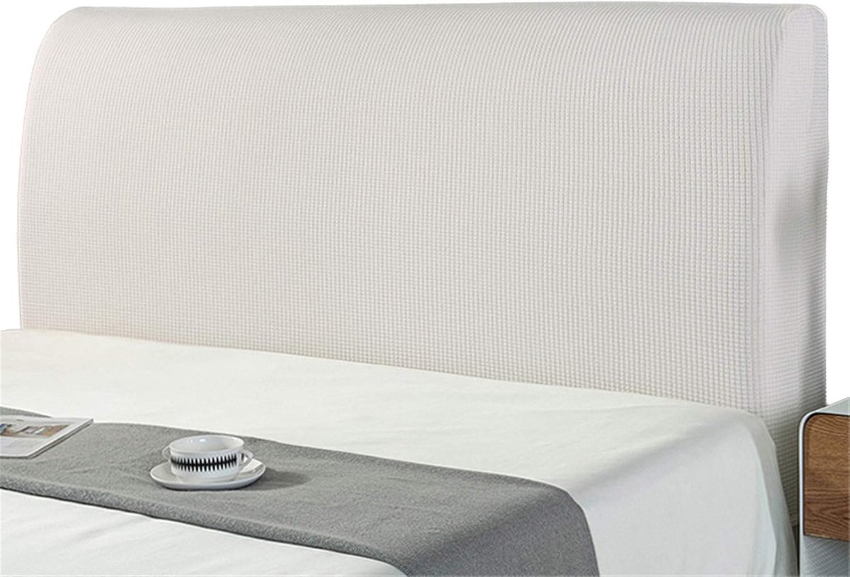 Hoofdeinde Cover - Bed Beschermhoes - Meubels Vernieuwen - Rekbare Stof - 200 cm - Wit