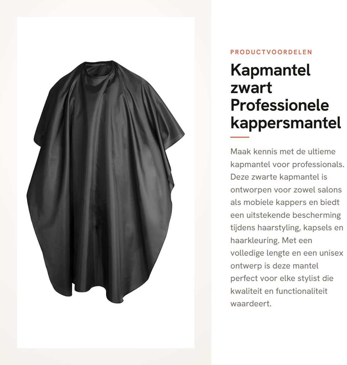 Dailygoods- Kapmantel Waterproof - Professionele Kappersmantel - Unisex - Groot Formaat - Bescherming tegen Water/Chemicaliën - Geschikt voor Meervoudig Gebruik - Kapperscape
