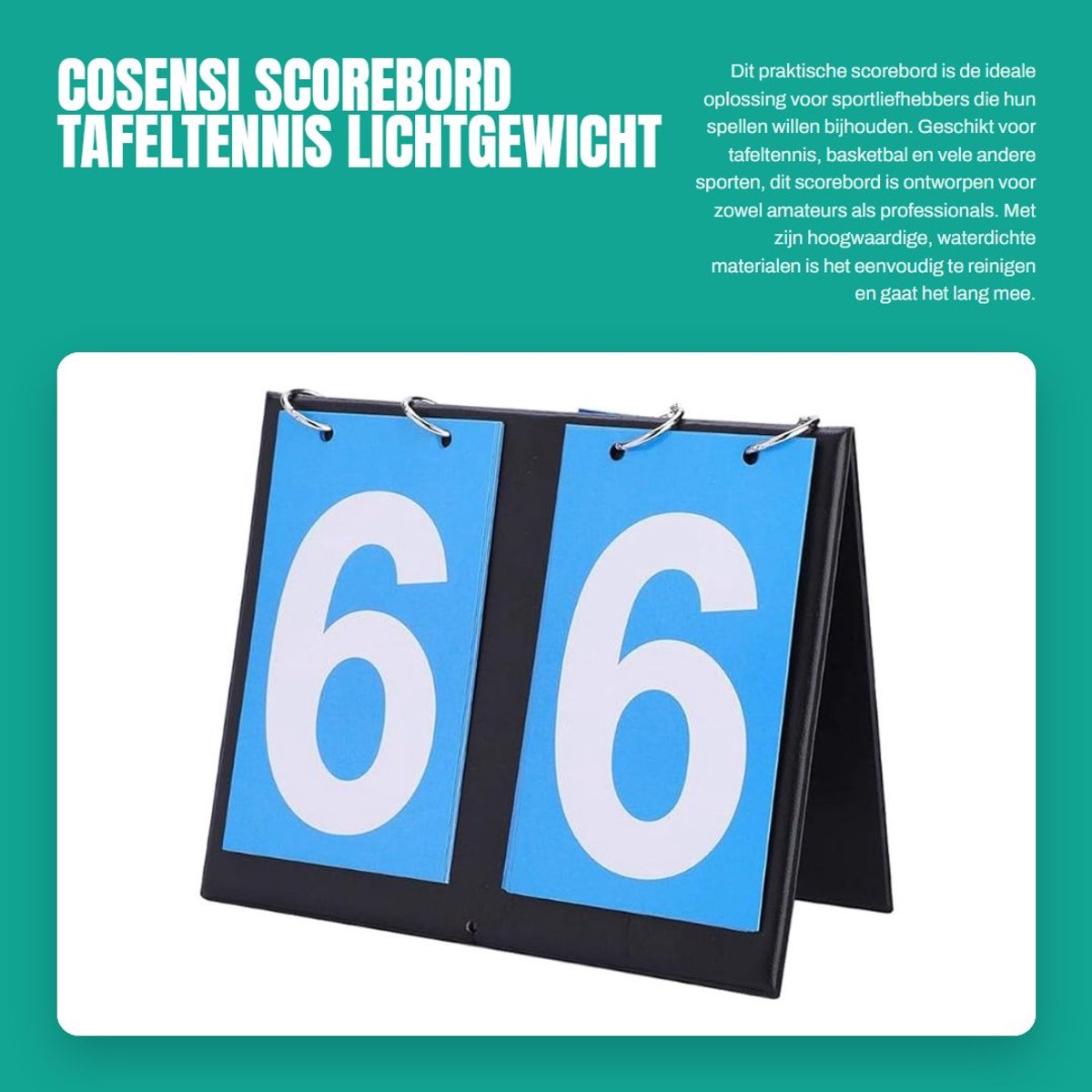 Dailygoods - scoreboard multisport - handheld scoreboard met timer - digitale scoreboard voor voetbal - 2 cijfers
