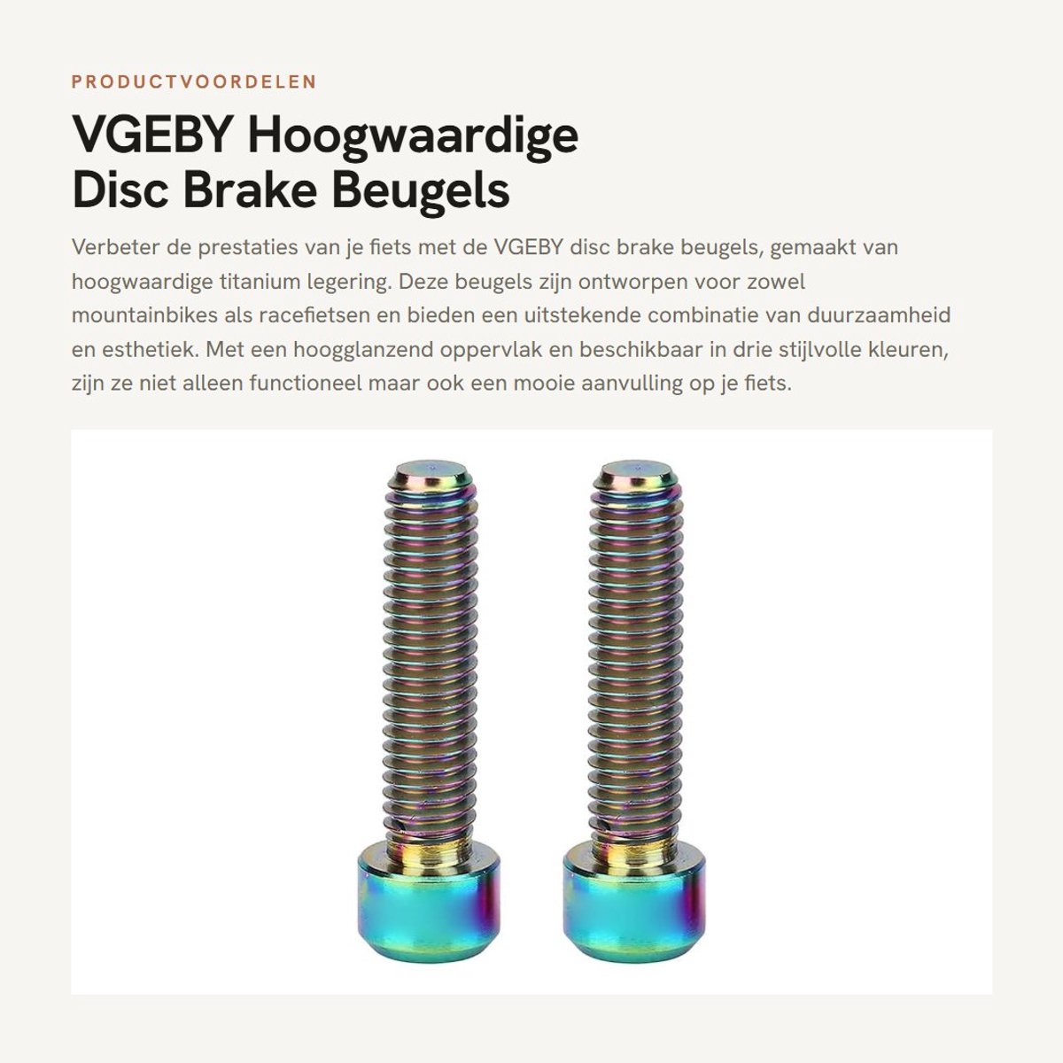 Dailygoods- Fietsreparatie Hoogwaardige Titanium Legering - Disc Brake Beugel - Montage Schroeven - Eenvoudig te Installeren - Corrosiebestendig - Geschikt voor Mountainbike/Racefiets - Fietsaccessoires