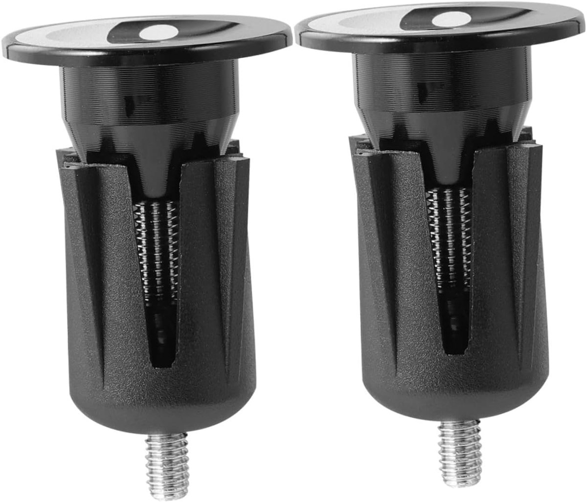 Fiets Handvat Pluggen - Stuurdoppen Set - Fietsen Onderhoud - Aluminium Legering - 4x2.5CM - Zwart