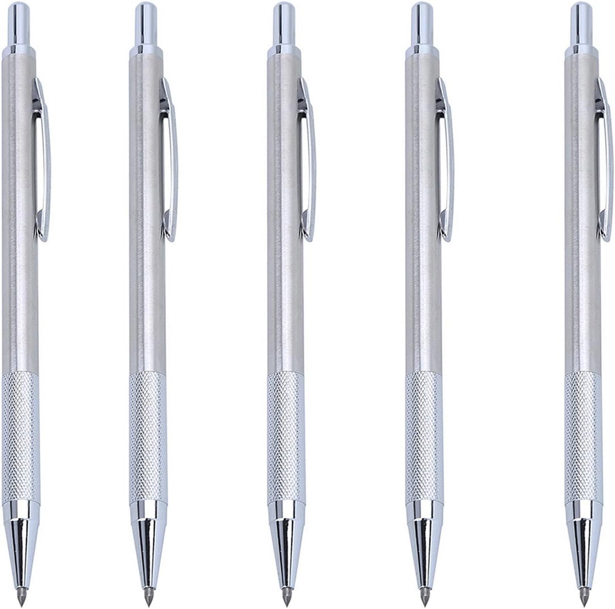Metaal Schrijfgereedschap - Graveer Pen - Materiaal Markeren - Wolfraam Stalen Punt - 5 Stuks - Zilver
