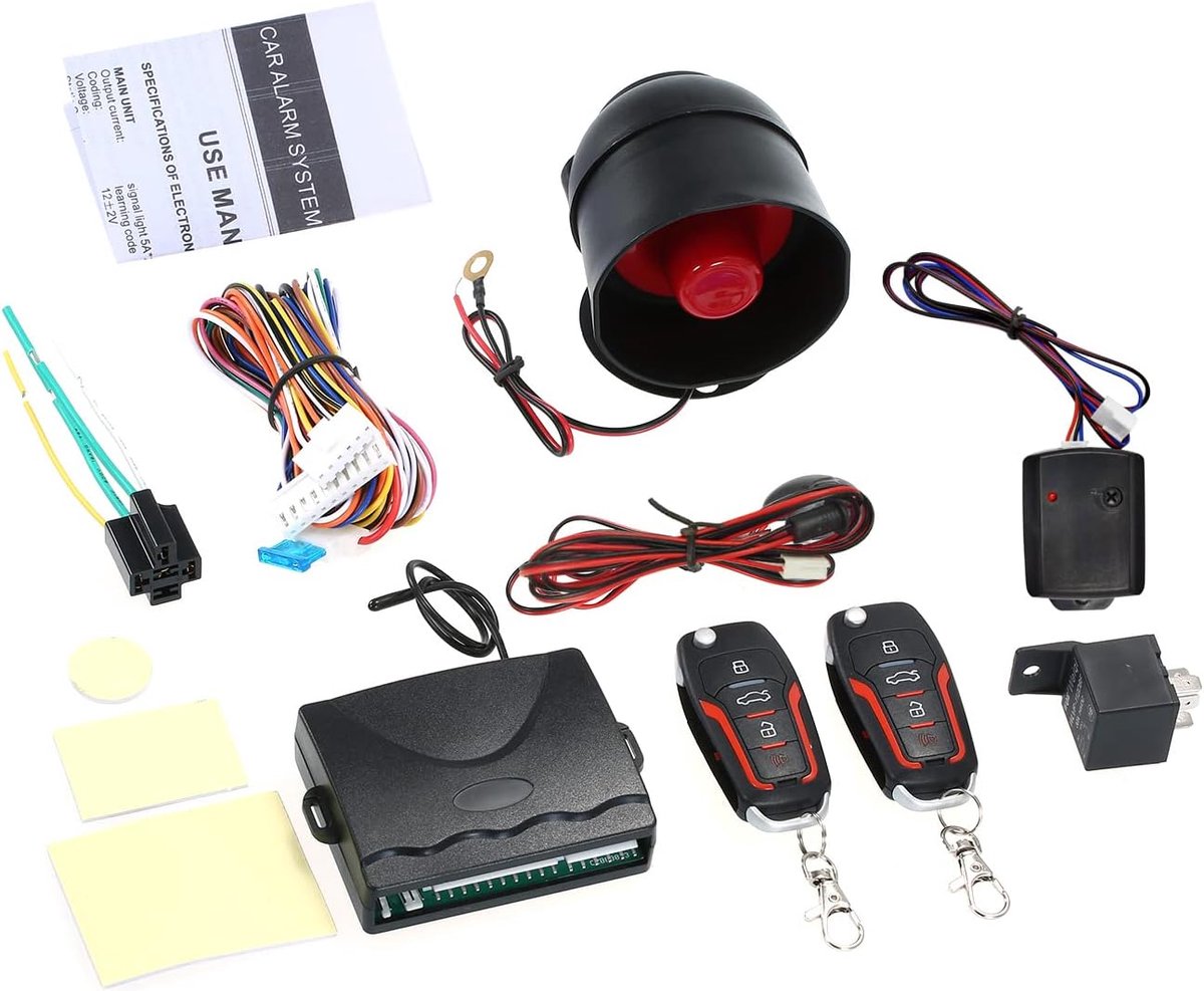 Auto Alarmsysteem - Voertuig Beveiliging - Diefstal Voorkomen - Universeel 12V - 100 Meter Bereik - Zwart