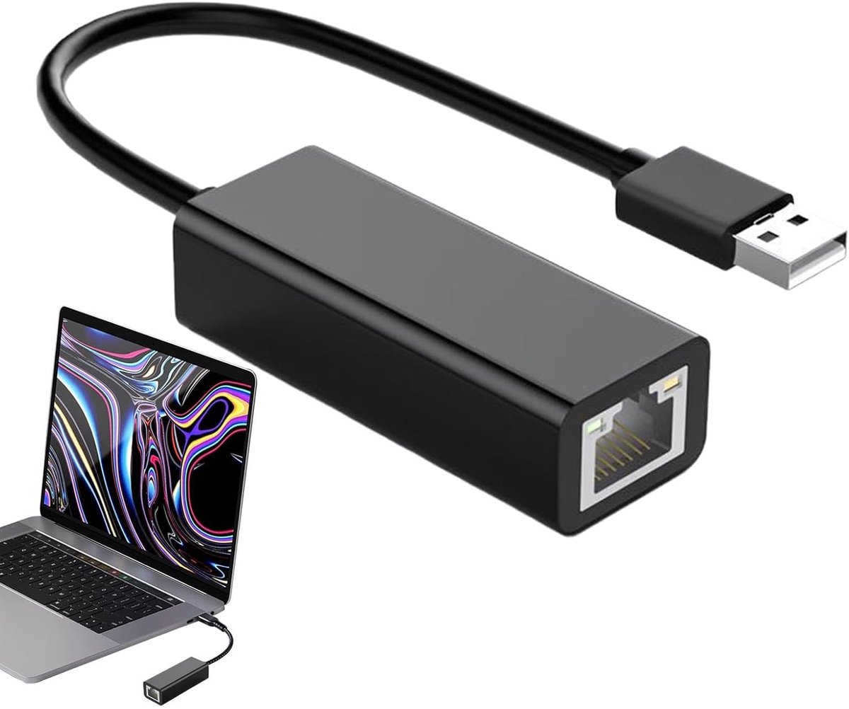 Type C Adapter - Netwerk Converter - Stabiel Internet - Driverloos Installeren - 100 Mbps Snelheid - Zwart