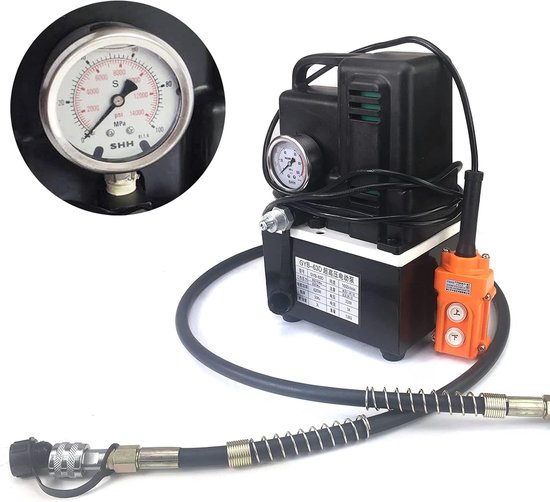 Elektrische Hydraulische Pomp - Oliepomp Hogedruk - Zwaar Werk Uitvoeren - 620W Koperdraadmotor - 3L Olietank - Geel — afbeelding 3