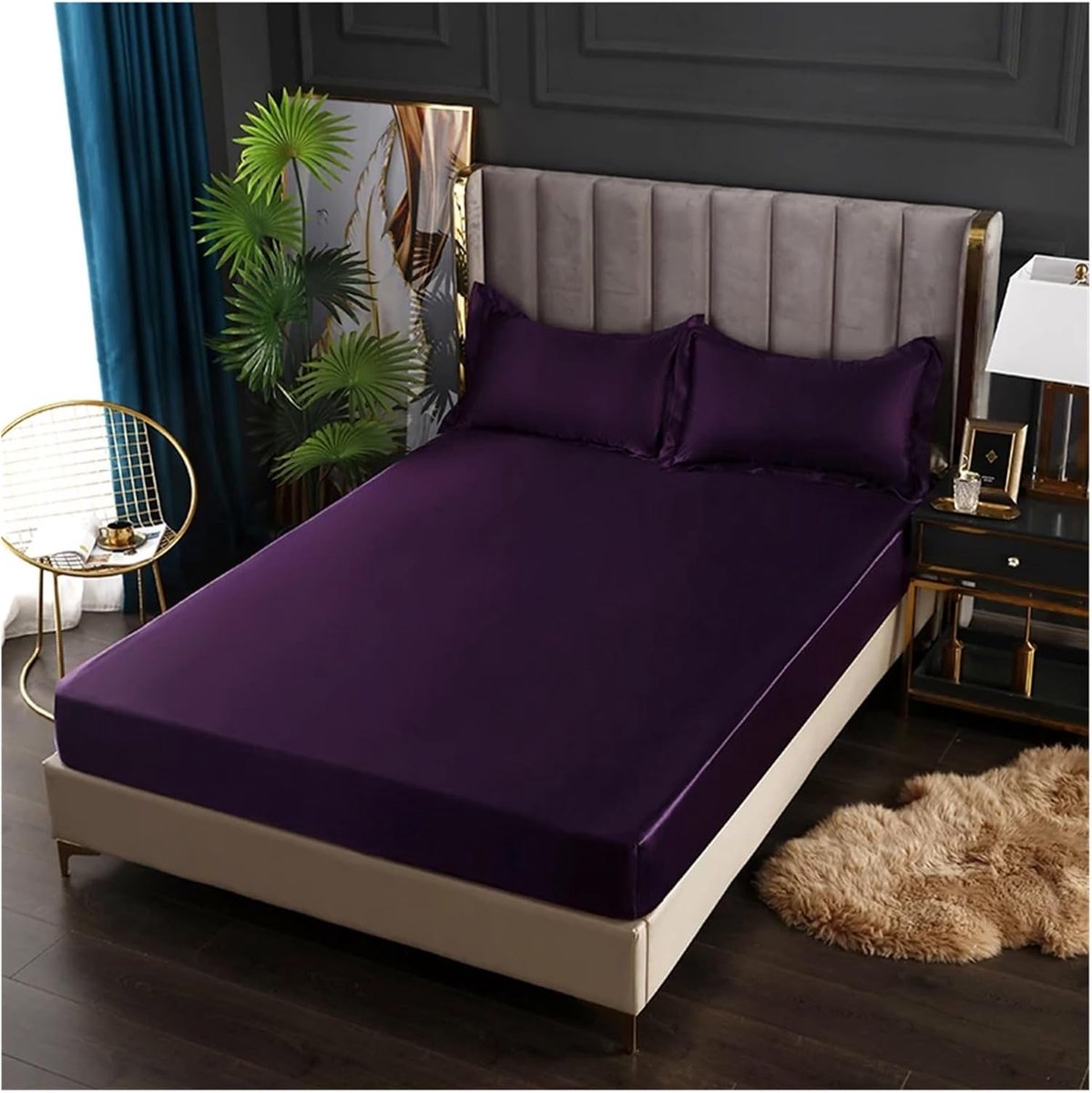 Hoeslaken Satijn - Matrasbeschermer - Comfortabele Slaap - Elastische Band - 200x220 cm - 