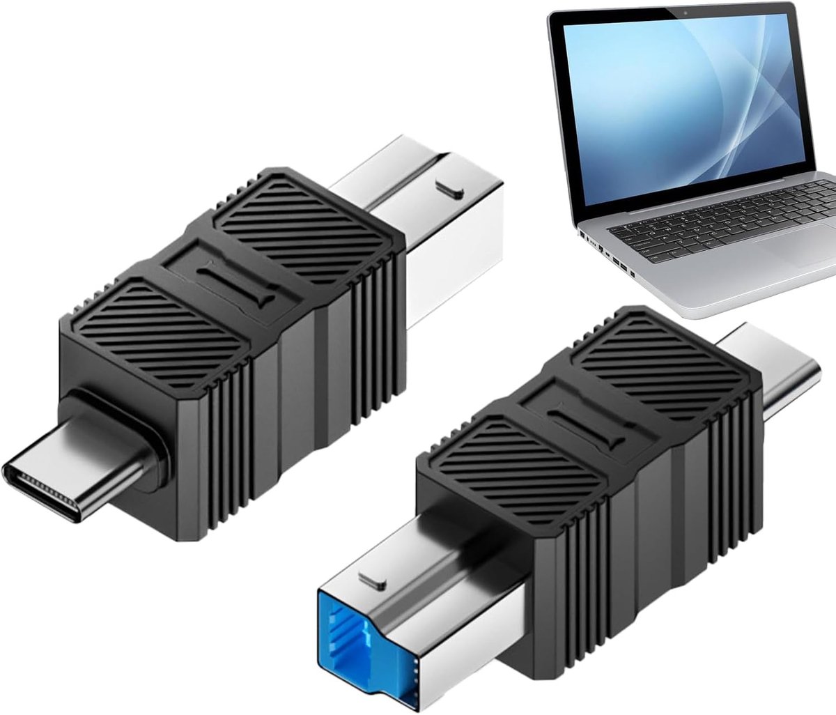 USB Adapter - Type C naar B - Apparaten Verbinden - Hoge Snelheid 3.0 - Compact Ontwerp - Zwart