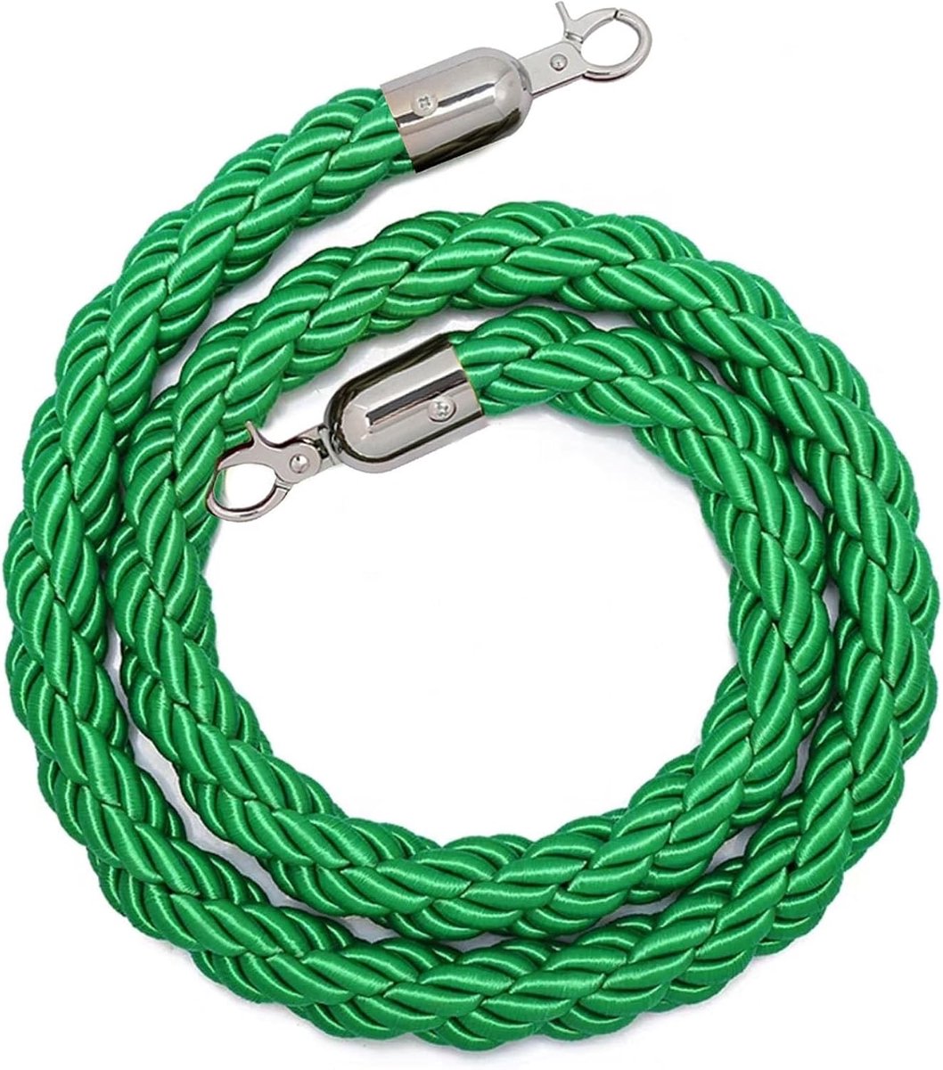 Barrièretouw - Wachtrij touw - Publiek Begeleiden - Stevig Nylon Materiaal - 3.5 Meter Lengte - Groen