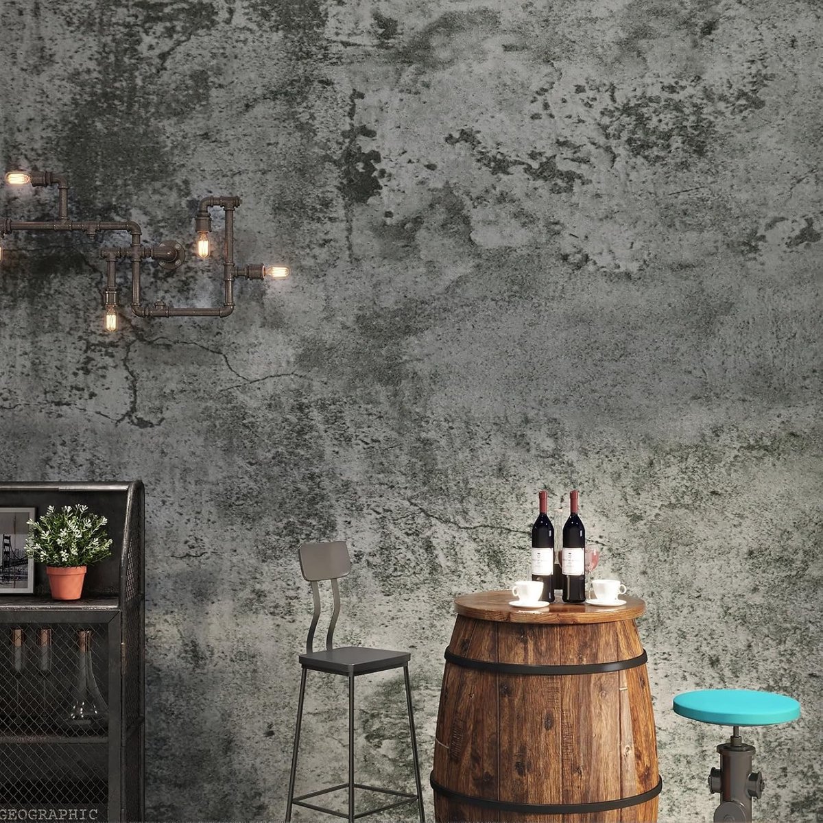 Dailygoods - FunStick 60CM×5M Meubilair Folie Grijs Concrete Optische Folie voor Meubilair Keuken Kast Folie Grijs Zelfklevende Folie Beton Optische Slaapkamer Muurschildering Woonkamer Industriële Decoratie
